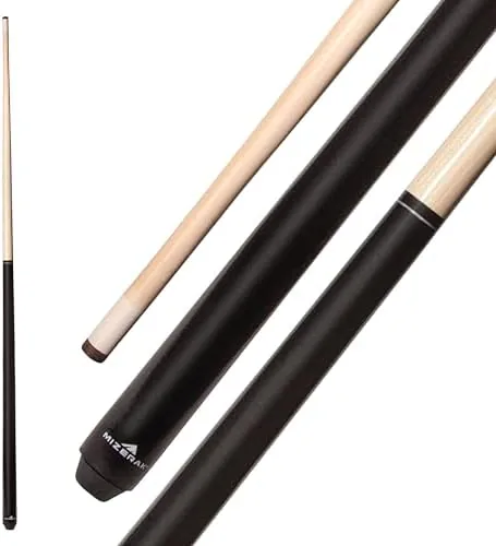 mizerak 40 shorty pool cue one piece hardwood billiard cue stick with 12mm leather tip for tight spaces and precison shots